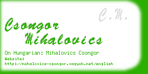 csongor mihalovics business card